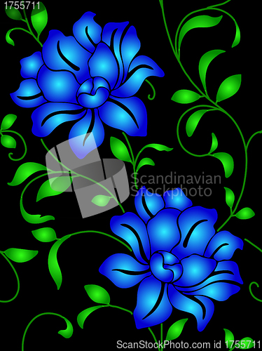 Image of Seamless wallpaper  a seam with flower and leaves 