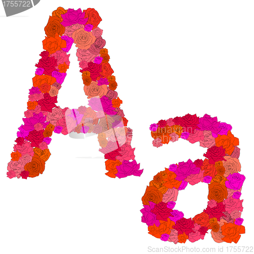 Image of Flower alphabet Characters A-a