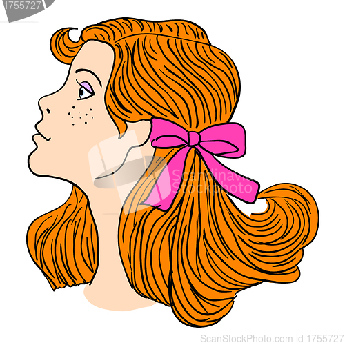 Image of Hand-drawn fashion model. Vector illustration. Woman's face