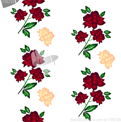 Image of Seamless wallpaper  a seam with flower and leaves 