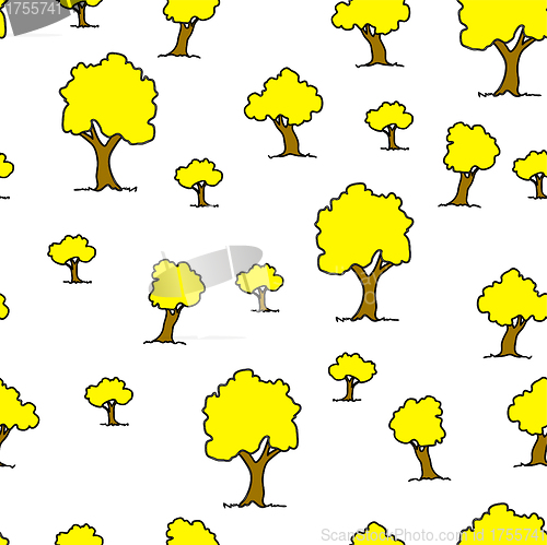Image of Seamless tree plant  pattern background in vector