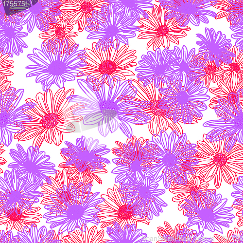 Image of Vector flower seamless background
