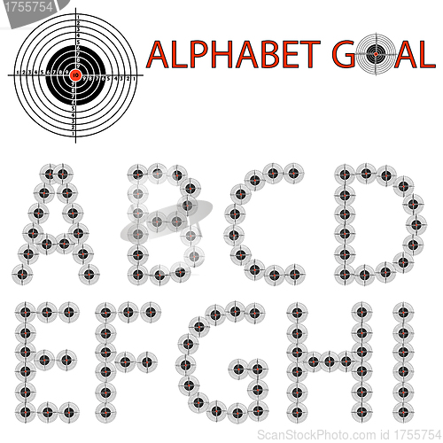 Image of Vector alphabet of the target, hit the target