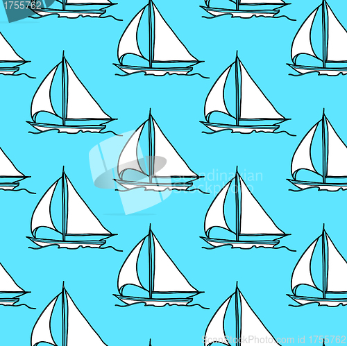 Image of seamless wallpaper with a sailboat 