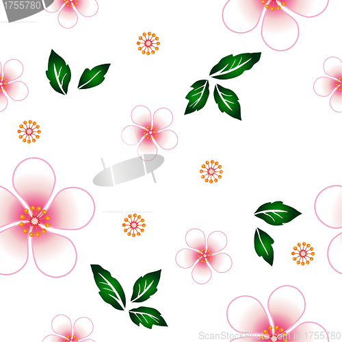 Image of Seamless floral background. Repeat many times. 