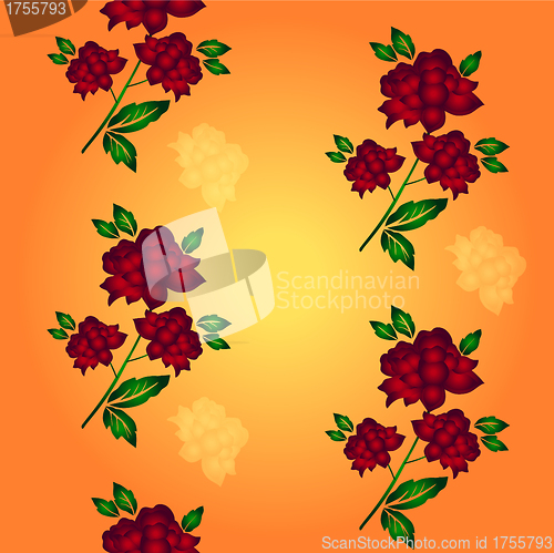 Image of Seamless wallpaper  a seam with flower and leaves 