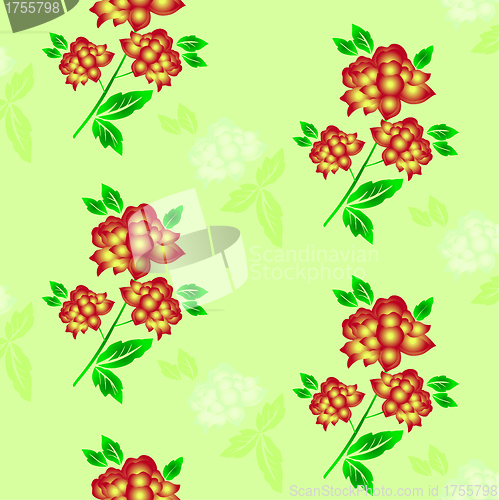 Image of Seamless floral background. Repeat many times. 