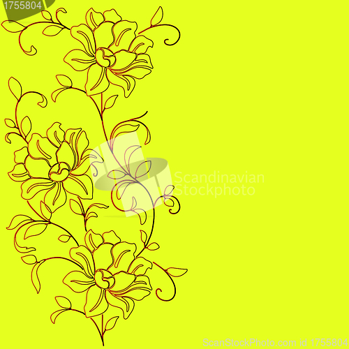 Image of  hand drawn background with a fantasy flower