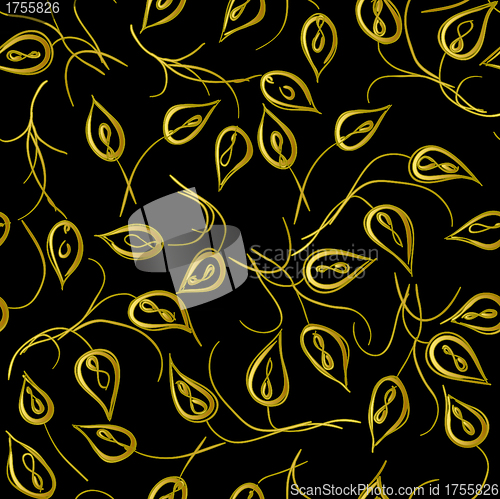 Image of Wallpaper with curling leaves of a plant