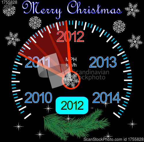 Image of 2012 counter on the dashboard for new year