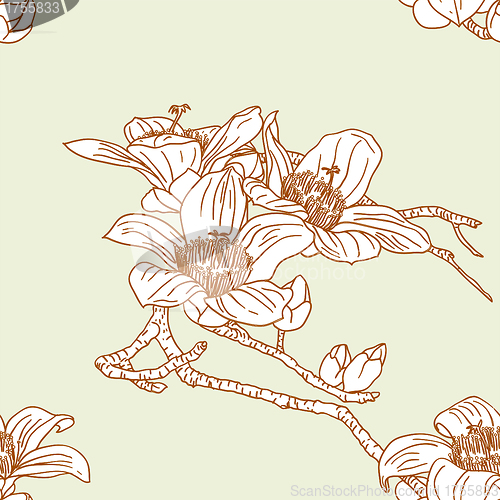 Image of Seamless wallpaper with orchid flowers
