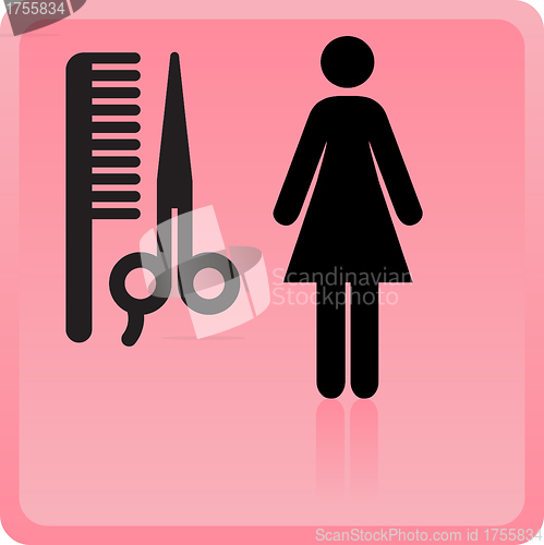 Image of haircut or hair salon symbol