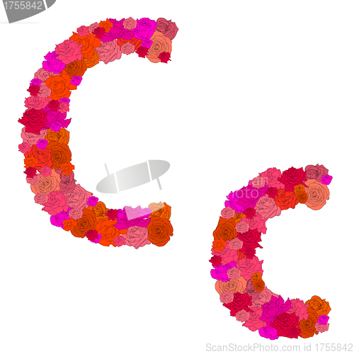 Image of Flower alphabet Characters C-c