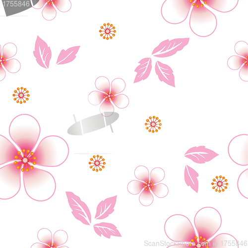 Image of Seamless floral background. Repeat many times. 