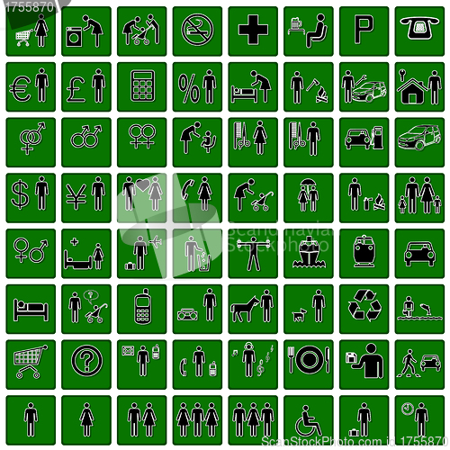 Image of Vector icons on stickers set. 