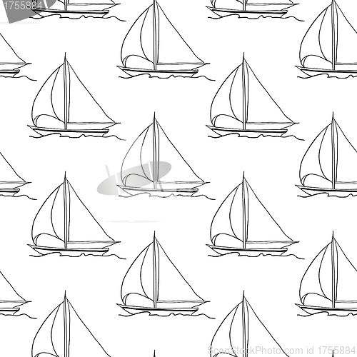 Image of seamless wallpaper with a sailboat 