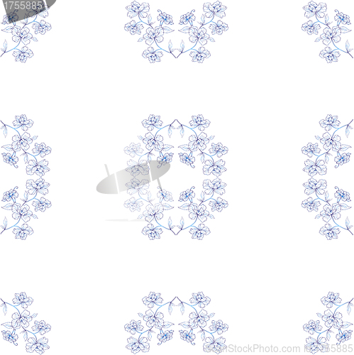 Image of Seamless floral background. Repeat many times. Vector illustrati