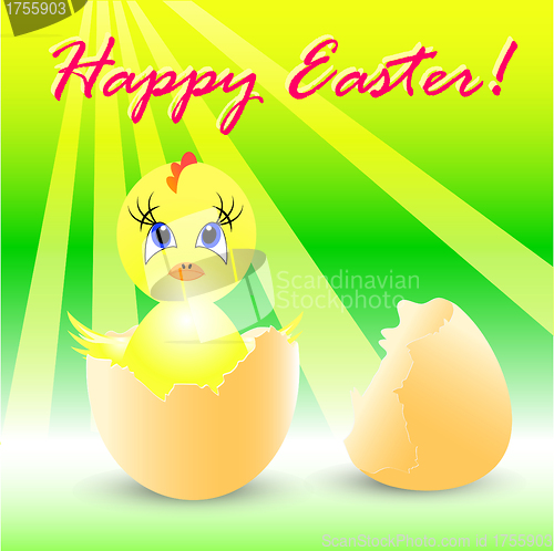 Image of easter holiday illustration with chicken