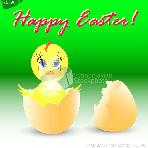 Image of easter holiday illustration with chicken