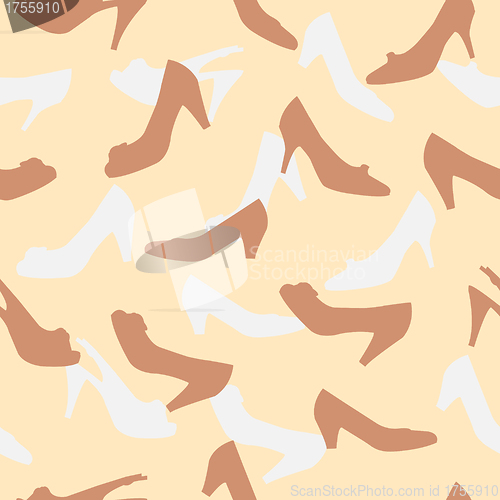 Image of woman shoes seamless pattern illustration background