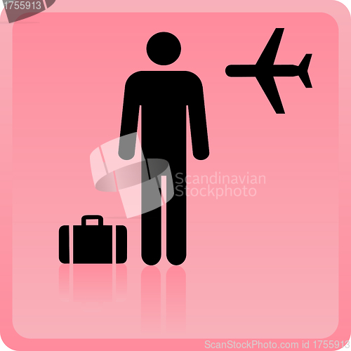 Image of Icon of the person at the airport with luggage