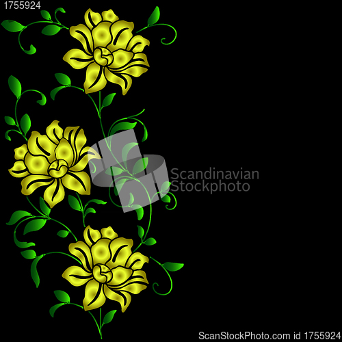 Image of hand drawn background with a fantasy flower