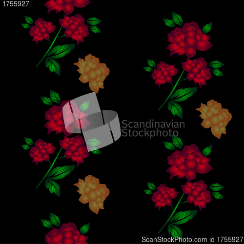 Image of Seamless wallpaper  a seam with flower and leaves 