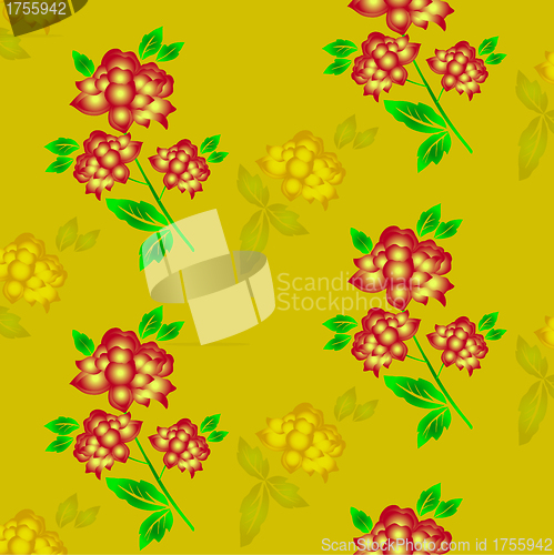 Image of Seamless floral background. Repeat many times. 