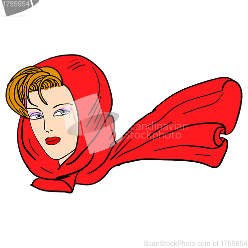 Image of Hand-drawn fashion model. Vector illustration. Woman's face