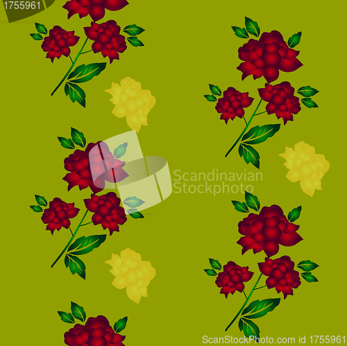 Image of Seamless wallpaper  a seam with flower and leaves 