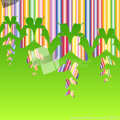 Image of Abstract colourful background with butterflies