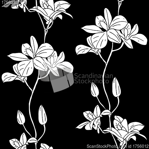 Image of Vector seamless background with orchids