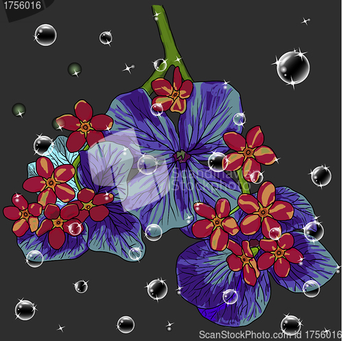 Image of floral background with a hand drawn flavor of blooming spring Bl