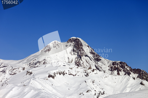 Image of Mount Kazbek in winter