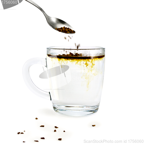 Image of Coffee granulated with a glass mug