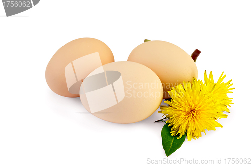 Image of Eggs with dandelions