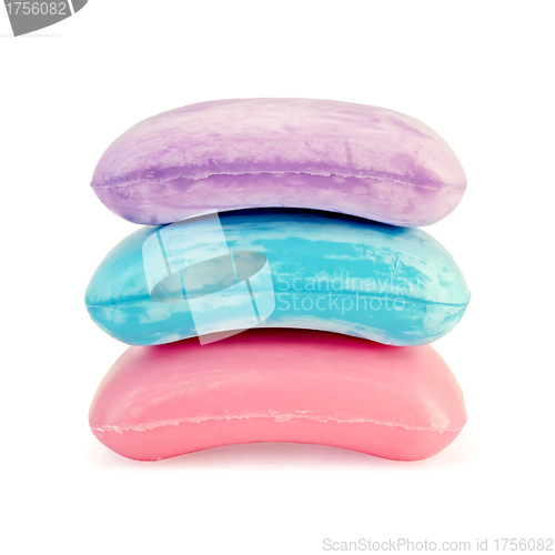 Image of Soap pink with blue and purple
