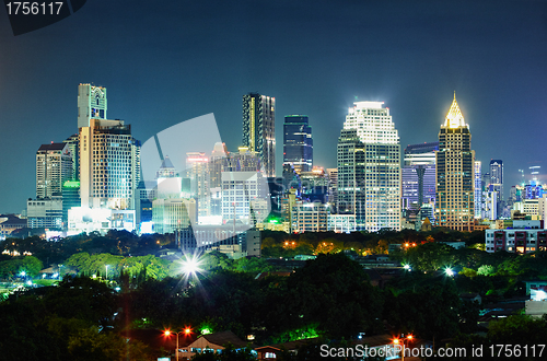 Image of City at night. Thailand, Bangkok, the center.