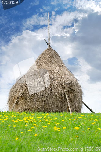 Image of haystack of traditional forms of mountain areas