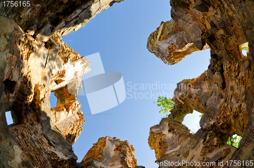 Image of The ruins of an abandoned Pnivsky castle in Ukraine