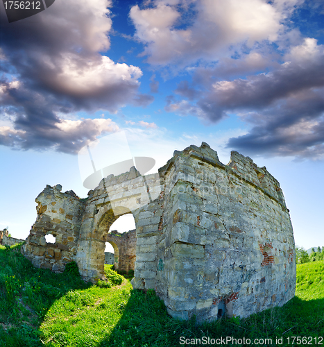 Image of The ruins of an abandoned Pnivsky castle in Ukraine