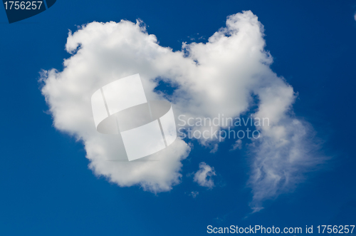 Image of lonely cloud in the clear sky