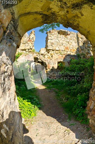 Image of The ruins of an abandoned Pnivsky castle in Ukraine