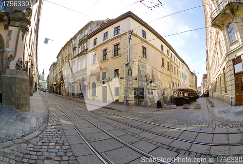 Image of Urban neighborhoods photographed with fisheye