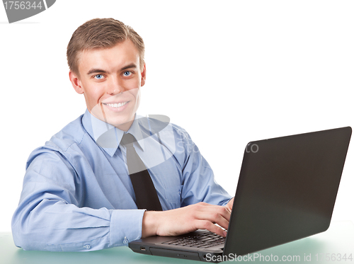 Image of Laptop user at work