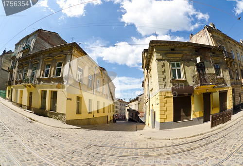 Image of Urban neighborhoods photographed with fisheye