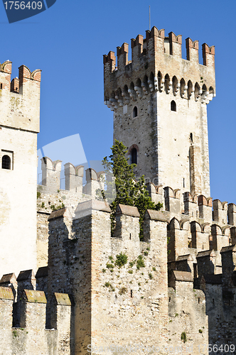 Image of Ancient castle in Sirmione, on Garda Lake, Italy