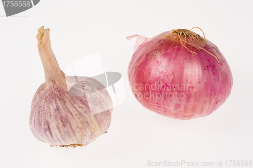 Image of Red garlic and onion