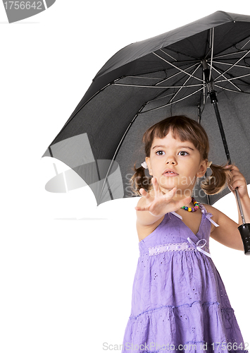 Image of Little girl with an umbrella