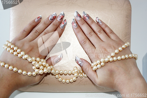Image of female hands with manicure  